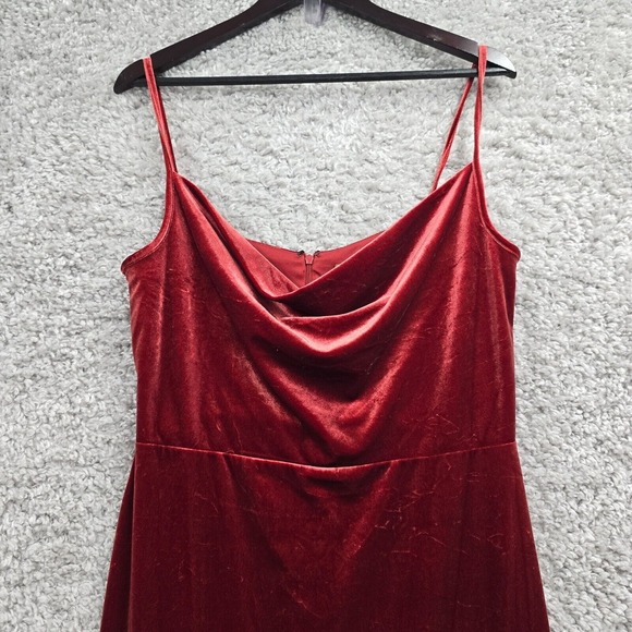 Taylor Women’s 14 Velvet Maxi Dress Drape Neck Side Slit Stretch Whimsigoth - Picture 3 of 13